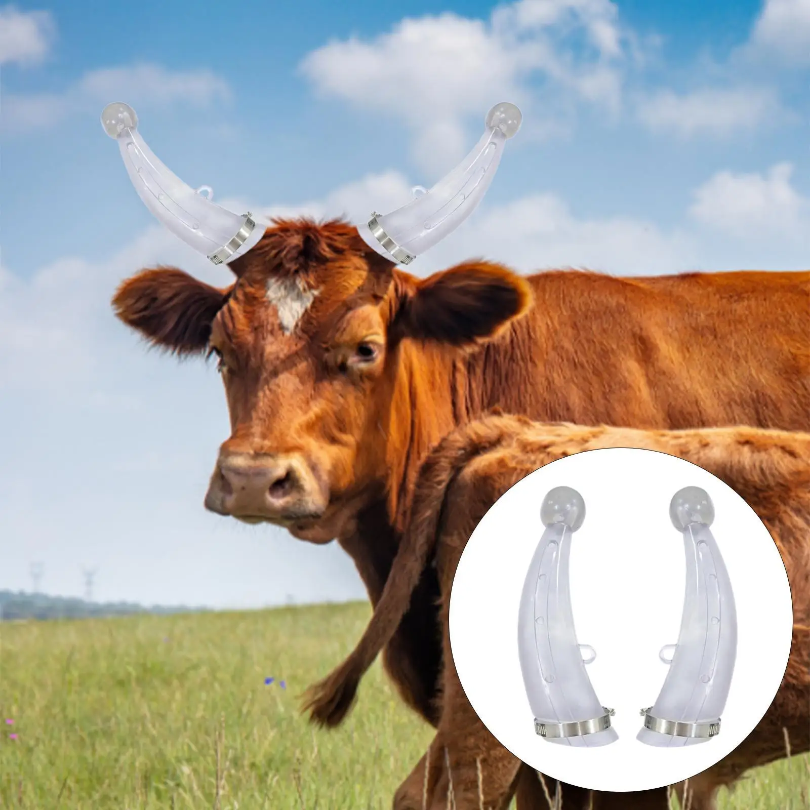 Силиконовые щитки из рога теленка Быка Коровы Козы Удобный Протектор из рога коровы Большой Изображение 3