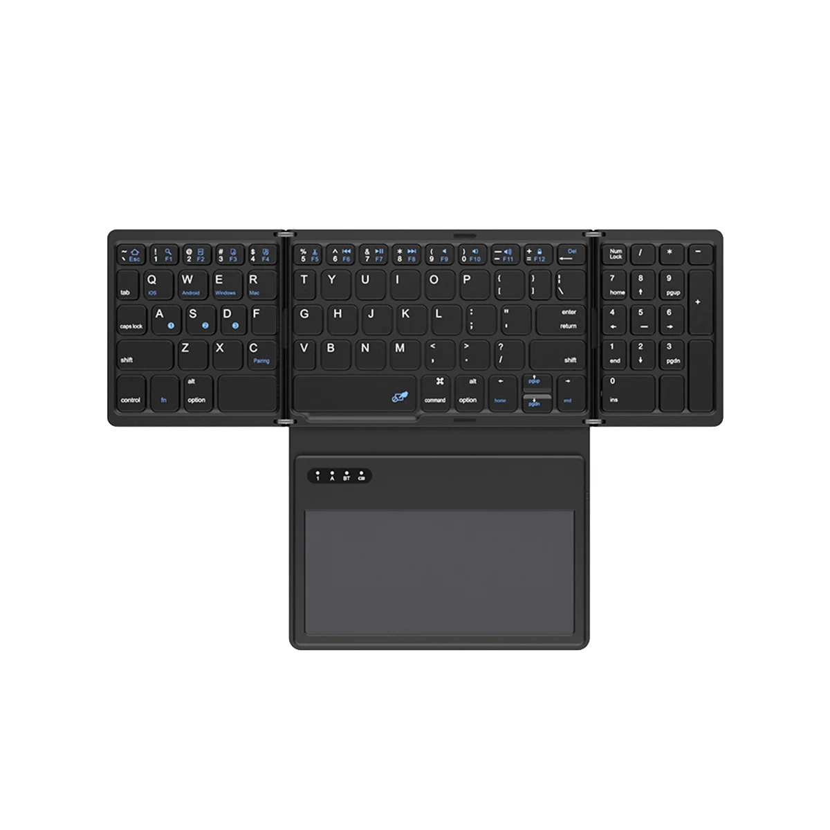 Складная беспроводная клавиатура Bluetooth с сенсорной панелью, ультратонкая карманная складная клавиатура для IOS, Android, ПК-планшета с Windows Изображение 1