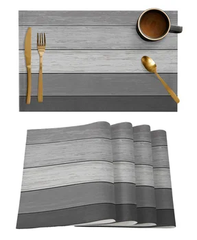 Винтажный фермерский сарай, Серый градиентный коврик для обеденного стола, коврики для посуды, коврик для кухонной посуды, коврик для стола, украшение для дома, 4/6 шт.