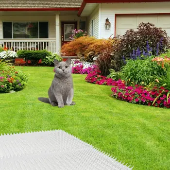 6ШТ Уличных садовых ковриков для кошачьих экскрементов, коврик для отпугивания собак, коврик для отпугивания домашних животных, Отгоняющий кошек Безопасный пластиковый шип