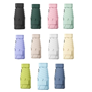 2024 Новый мини-компактный карманный зонтик для женщин, 6 складных маленьких зонтиков от солнца и дождя, легкий дорожный зонтик с защитой от ультрафиолета